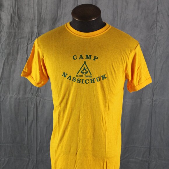 Vintage Ringer Shirt - Camp Nassichuk Scouts Canada - Men's Large - Picture 1 of 8